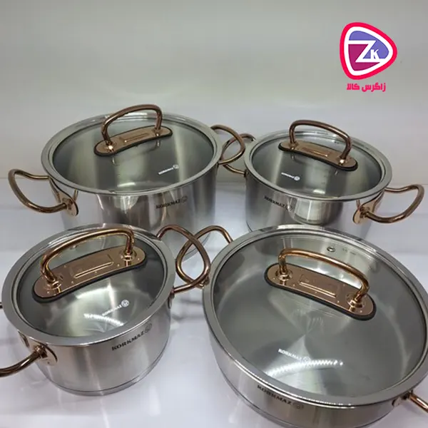 سرویس قابلمه ۸ پارچه استیل کرکماز A1149  پرولین Korkmaz Proline