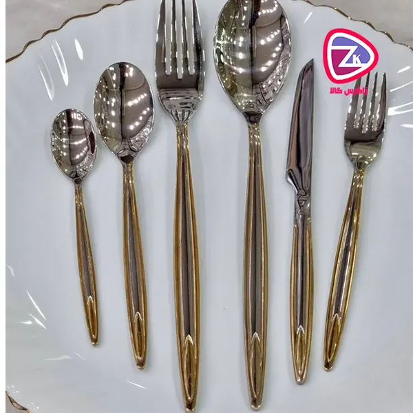 سرویس قاشق و چنگال ۳۰ نفره طلایی روگن