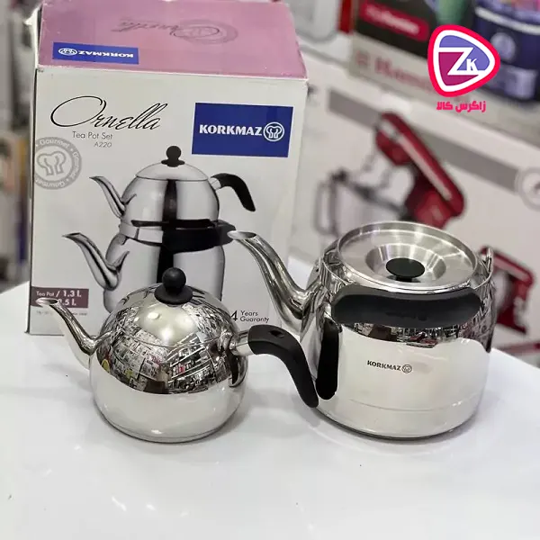 Kerkamaz A220 Ornella kettle and teapot کتری و قوری کرکماز مدل A220 Ornella