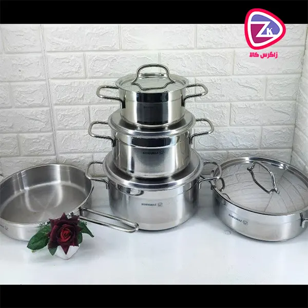 Steel pot service, 9 p ieces, 1660, Kerkmaz
