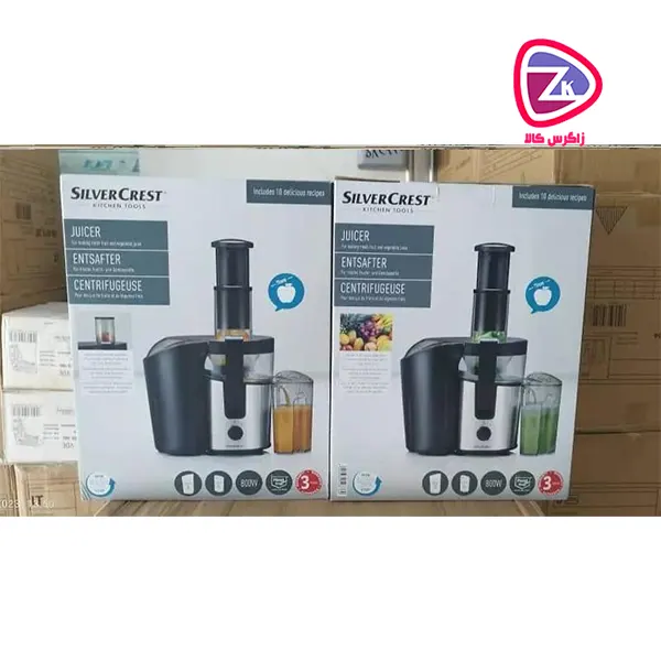 تیغه‌های استیل ضد زنگ و فیلتر میکرو غربال  آبمیوه‌گیری سیلور کرست SFEE 800 A1