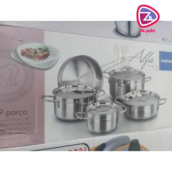سرویس قابلمه استیل ۹ پارچه کرکماز مدل A1660