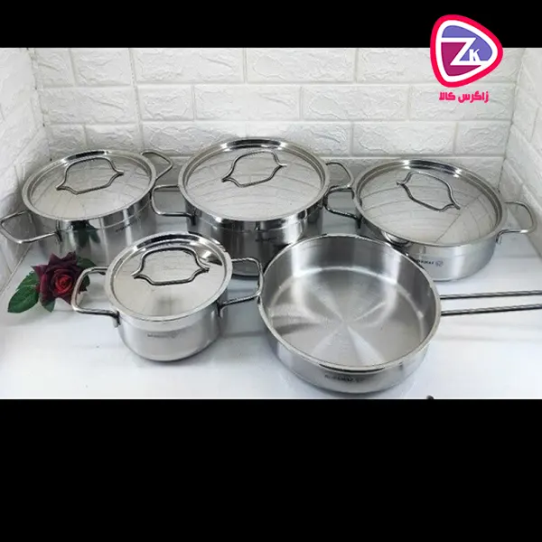 سرویس قابلمه استیل ۹ پارچه کرکماز مدل آلفا کد A1660