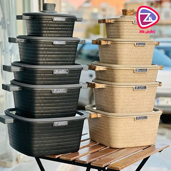 بسته‌بندی سرویس قابلمه گرانیتی ۱۰ پارچه لکسیکال مدل DCC-59710