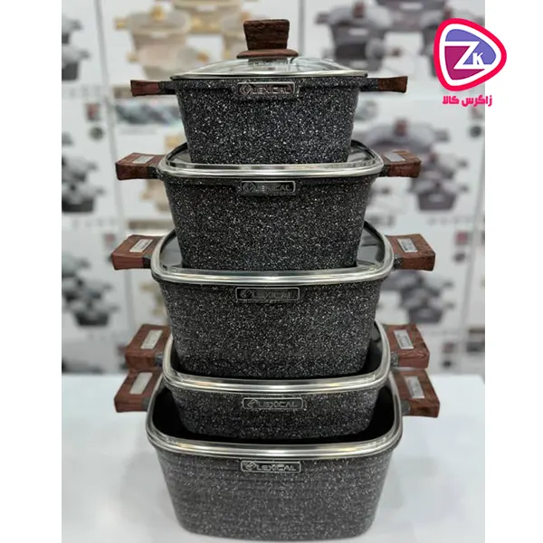 نمای داخلی قابلمه‌های گرانیتی لکسیکال مدل DCC-59710 با پوشش نچسب