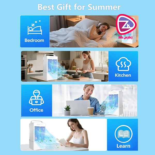 کولر تبخیری قابل حمل SMLEGFT ترکیبی از فناوری سرمایش تبخیری، گردش هوای یکنواخت